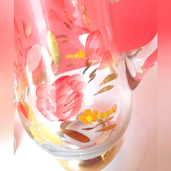 Vintage Hand Painted Glass Creamer & Sugar Bowl Set - Picture 5 of 8